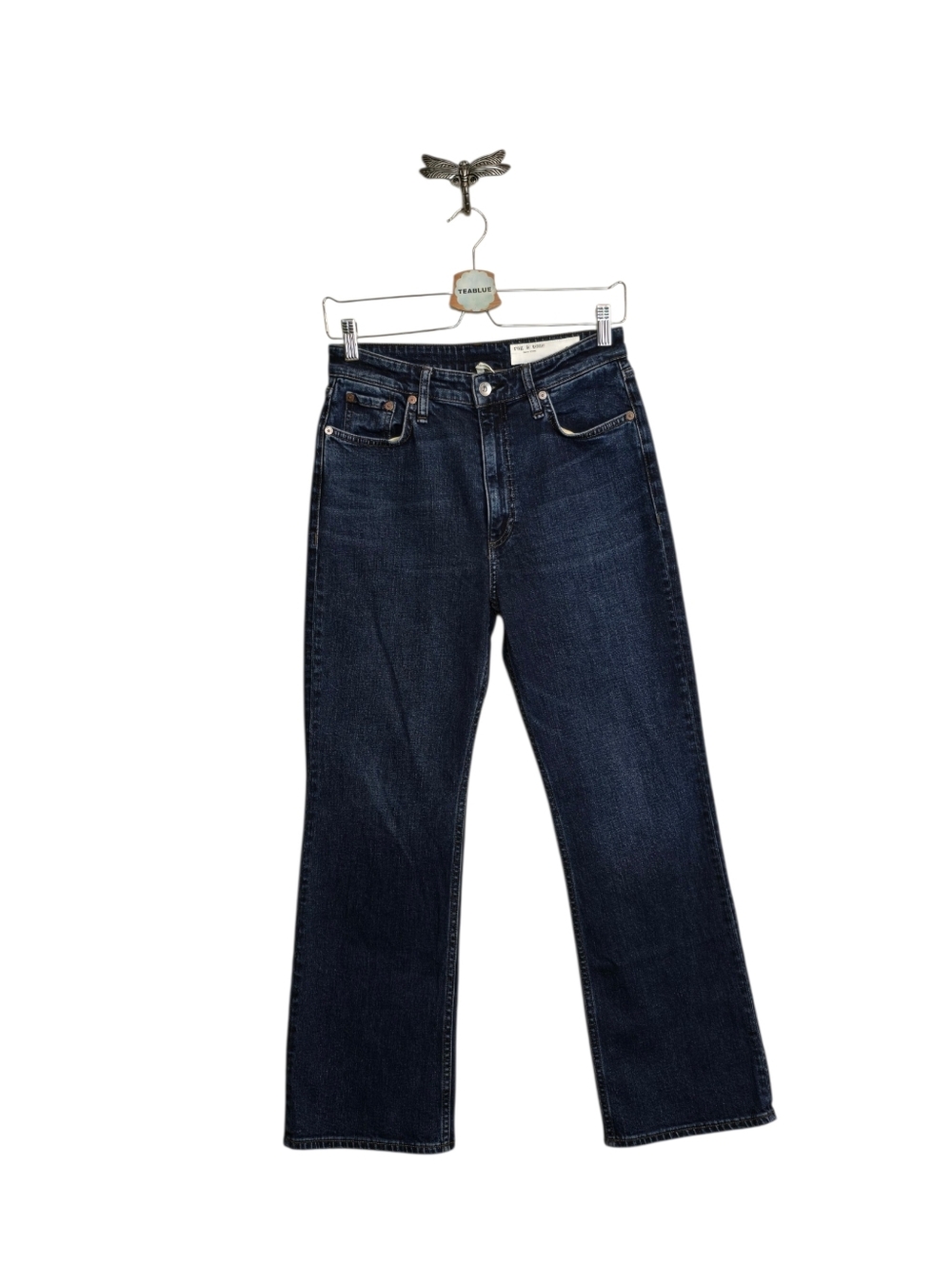 Rag & Bone Casey High Rise Ankle Flare Jeans Size 27 Dark Wash Chelsea - Picture 2 of 12